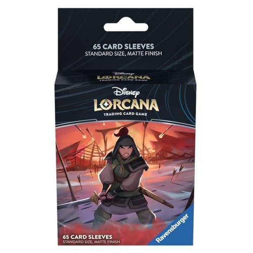 Ravensburger Disney Lorcana TCG Card Sleeves Featuring Mulan – Soldier in Training by Michael Cookie Niewiadomy | 65 Protective Sleeves for TCG Decks | Ages 8+