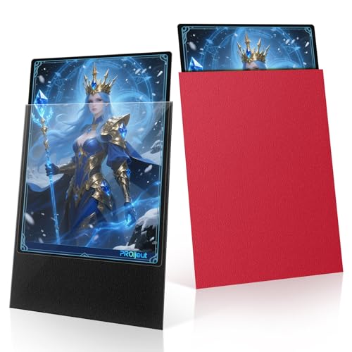 200 Pack Card Sleeves, Matte Dual Trading Card Sleeves with Opaque Back & Smooth Shuffle, Tear Resistant Card Protectors for MTG, TCG and Game Cards (Angry Red) - color: Angry Red, size: 200 Pack