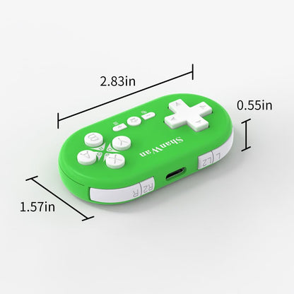 ShanWan Bluetooth Gamepad Keychain Sized Mini Controller for Switch, Windows, Android, iOS & PS4（green） - color: green
