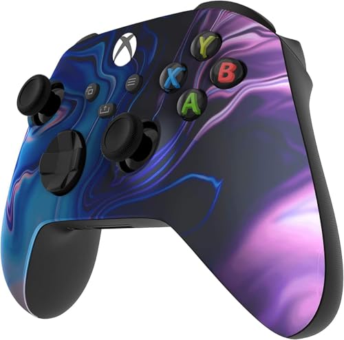 Custom Controllerzz Wireless Controller for Microsoft Xbox Series X/S & Xbox One - Custom Soft Touch Feel - Custom Xbox Series X/S Controller (X/S Blue & Purple Swirl) - color: X/S Blue & Purple Swirl