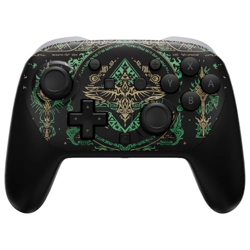 eXtremeRate DIY Replacement Faceplate Shell for Nintendo Switch 2 Pro Controller, Custom Front Housing Case, Thumbsticks and Screwdriver Tools for Switch 2 Pro Controller - Totem of Kingdom Black - color: Totem of Kingdom Black