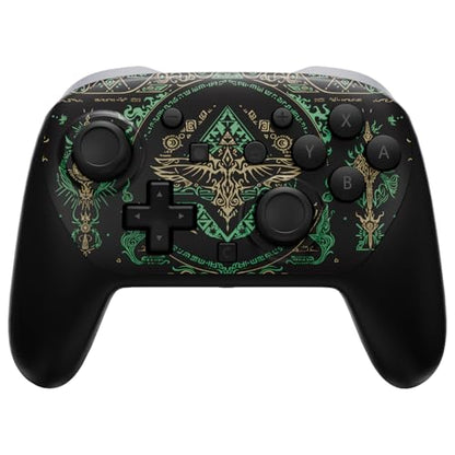 eXtremeRate DIY Replacement Faceplate Shell for Nintendo Switch 2 Pro Controller, Custom Front Housing Case, Thumbsticks and Screwdriver Tools for Switch 2 Pro Controller - Totem of Kingdom Black - color: Totem of Kingdom Black