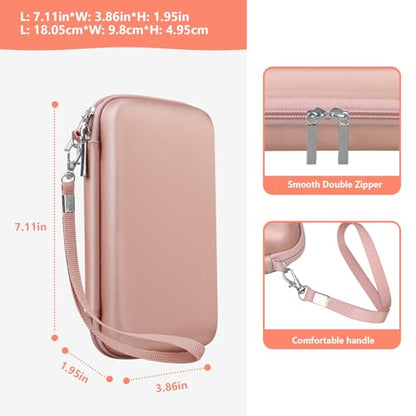 Supmay Hard Carrying Case Compatible with Nintendo DS Lite NDSL, Gameboy Advance Games Storage Holder Travel Bag with Mesh Pocket for USB Charging Cable, Stylus, Earphones, Game Cartridge, Rose Gold - color: Rose Gold+Black
