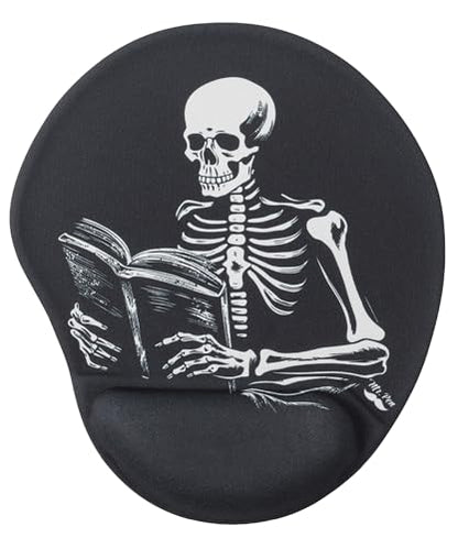 Mr. Pen- Ergonomic Mouse Pad with Wrist Rest, Grim Reader Design | Breathable Fabric with Memory Foam Cushion, Non-Slip Rubber Base, Gel Mouse Pad with Wrist Support - color: Grim Reader