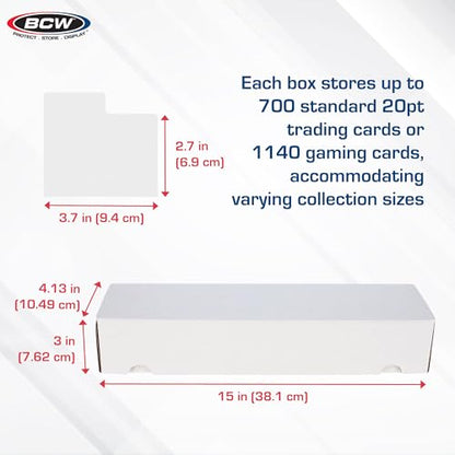 BCW 800ct Trading Card Storage Box & Horizontal Card Dividers – 6 Boxes & 30 Dividers | Sports Card, TCG & CCG Organizer | Trading Card Storage Solution - style: 6 Boxes + 30 Dividers