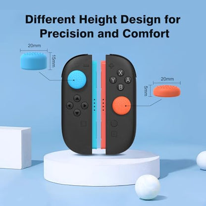 WEOTOO 8 Pack Thumb Grips Compatible with Nintendo Switch 2 (2025), Thumb Grip Caps for Switch 2, Enhanced Gaming Grip Set, Joycon Grip Button Stick Cover, Improve Control- Blue and Orange - color: Blue and Orange