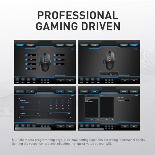 Tangxi Wired Gaming Mouse, Ergonomic Optical Mouse with 1200-7200 Adjustable DPI, 7 Macro Programmable Buttons, 4 Backlit Lights, 125-1000HZ Polling Rate, for Laptop PC