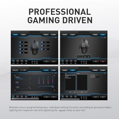 Tangxi Wired Gaming Mouse, Ergonomic Optical Mouse with 1200-7200 Adjustable DPI, 7 Macro Programmable Buttons, 4 Backlit Lights, 125-1000HZ Polling Rate, for Laptop PC