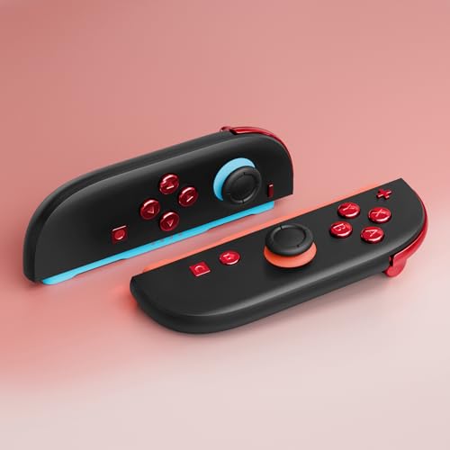 eXtremeRate DIY Replacement Full Set Buttons for Joycon 2, Custom ABXY Direction Keys Dpad + - C Home Capture Release L R ZR ZL Trigger Buttons for Nintendo Switch 2 Controller - Chrome Red - color: Chrome Red