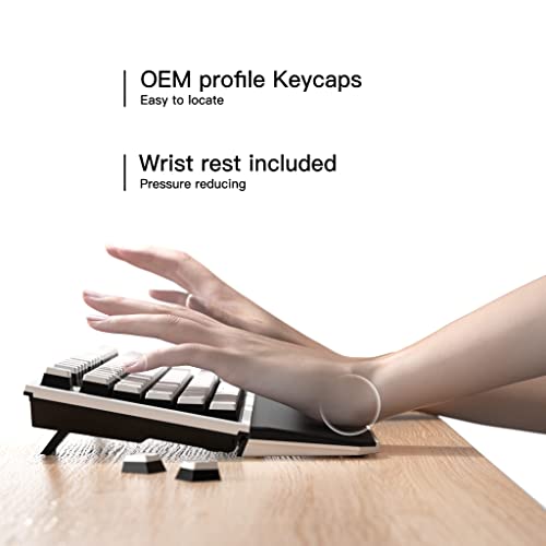 Hexgears X5 Wireless Mechanical Keyboard, Dual-Mode 2.4G/USB-C Ergonomic Full Size 108 Keys Keyboard, Kailh Box 3.0 Linear Switch, N-Key Rollover, Backlit Gaming Keyboards with Wrist Rest (Pink) - color: Pink Jelly-X5, size: Linear