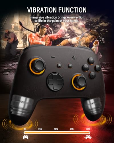 FUNLAB Switch Pro Controller Wireless, Switch Controller Compatible with Switch/OLED/Lite, Bluetooth Controller with 2 Back Buttons, Light Up Switch Controller with 7 LED Colors/Turbo/Motion Control - color: Z-Orange