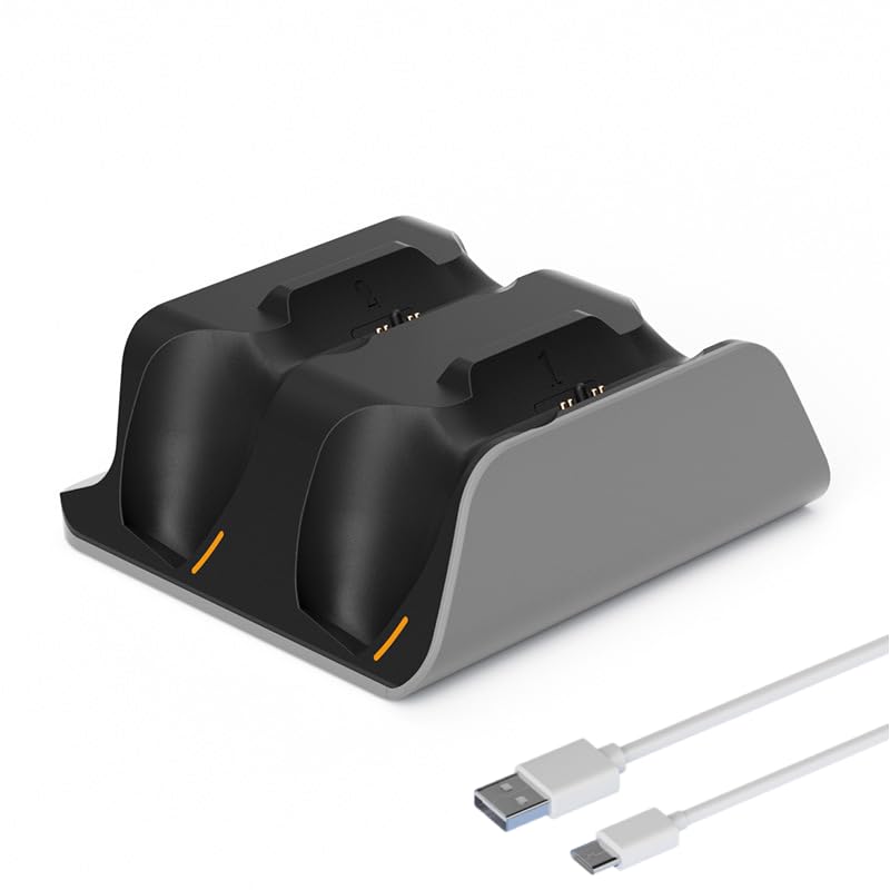 Tangxi PS 5 Controller Charger Station for Dual Wireless Controllers Simultaneous Charging, Compatible with PS 5 Pro, Slim, Dualsensess, Edge Controller (Gray) - color: Gray