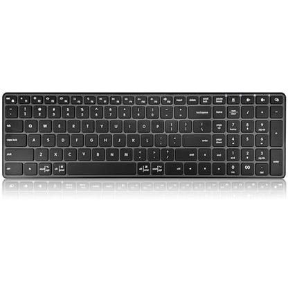 Wireless Bluetooth Keyboard, 3-Device Free Switching (2.4G+BT), Ultra-Slim Compact Wireless Keyboard Quiet Typing for PC/Laptop/Smart TV/Phone,12 Multimedia Keys