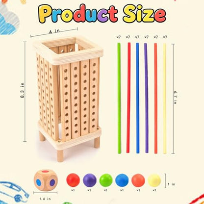 Pichoi Montessori Game Wooden Board Game - Multiplayer Family Travel Game - Math Educational Fine Motor Skills Toy for Boys Girls Ages 3-8, Perfect Holiday & Birthday Gift