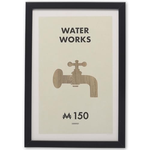 Hasbro Monopoly Water Works Framed Wood Wall Decor | Fun Monopoly Wall Art for Game Room or Man Cave - color: Beige/Tan