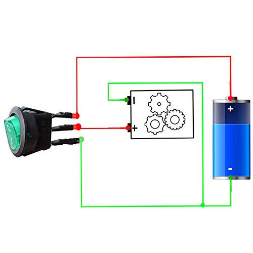 Gebildet 8pcs 12V-24V/10A Prewired Round Toggle Switch with LED Indicator,SPST Car Truck Rocker On-Off Control (Red/Yellow/Blue/Green,Each 2pcs) - style: E424