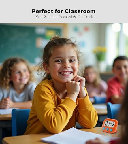Digital Timer for Classroom Teachers Students, Magnetic Countdown Timer | Easy Timers for Kids Homework Study Kitchen Cooking Gym Game, 6 Pcs