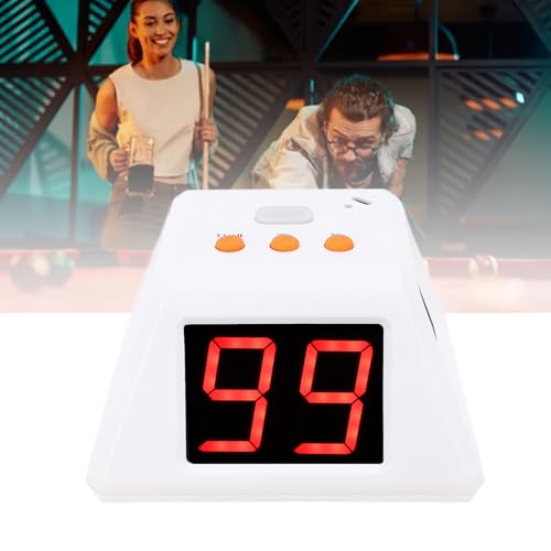 4 Sided Countdown Timer, 1.4 Inch Digits LED Screen Preset Time Table Game Timer Chess Timer Countdown Stopwatch for Chess Table Game (White) - color: White