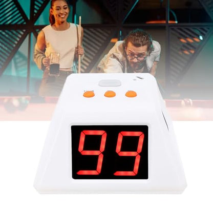 4 Sided Countdown Timer, 1.4 Inch Digits LED Screen Preset Time Table Game Timer Chess Timer Countdown Stopwatch for Chess Table Game (White) - color: White