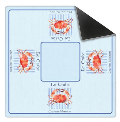 Blue Coastal Beach Crab Mahjong Mat 31.5x31.5 Inch, Non-Slip and Noise Reduction Mah Jong Table Mat Cover Gifts for Mahjong Lovers Poker Board Games Dominoes - color: Blue Coastal Beach Crab