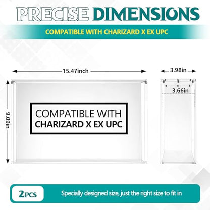 Cinnvoice 1 Pcs Acrylic Magnetic Case Booster Box Protective Case Stackable 4mm Thick Magnetic Closure Gifts for Collectors, Cards Not Included (Compatible with Charizard X ex UPC) - style: Compatible with Charizard X ex UPC
