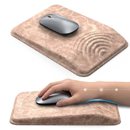 Ergonomic Mouse Pad with Wrist Rest, Mousepad with Wrist Support with Built-in Memory Foam and Ergonomic Slope Design Relieves Carpal Tunnel Syndrome Pain，Desk Computer Office Gaming Mouse Pads - color: Yellow
