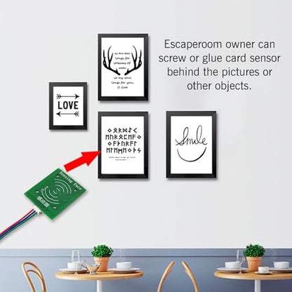 RFID Sensor Prop Escape Room Puzzle Card Reader Programmable Controller Sequence & One-to-One Version (1 RFID no audio)