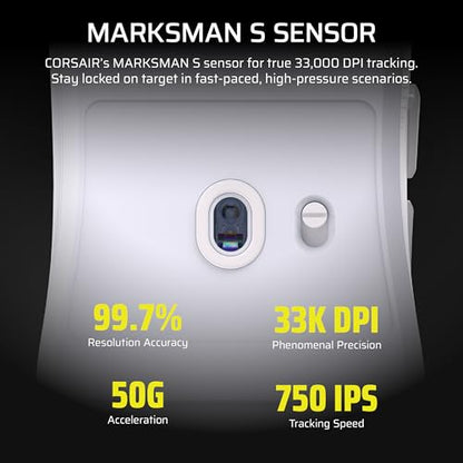 Corsair Sabre v2 PRO Ultralight FPS Wireless Gaming Mouse – 33,000 DPI, 36g Weight, 8,000Hz Hyper-Polling, Mechanical Switches, Up to 70-Hour Wireless Battery Life, Web Hub – Black - color: Black