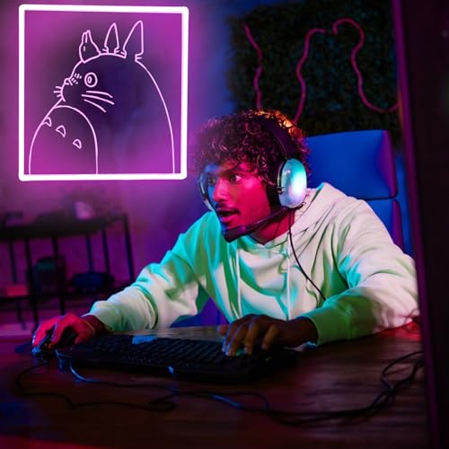 LED Neon Sign, Dimmable Anime Wall Light, 11.8 x 11.4 inch, Bedroom Game Room Decor - color: S-LM