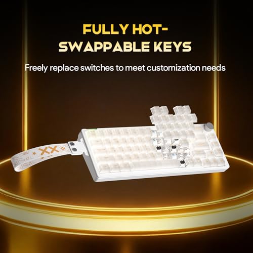 x FURYCUBE 68% Mechanical Gaming Keyboard with RGB Backlit, Wired Keyboard Volume Knob Gasket Mount with PBT Keycaps,Pre-lubed Linear Switches, Hot-Swap Creamy Keyboard, for FPS Games - color: Cream White