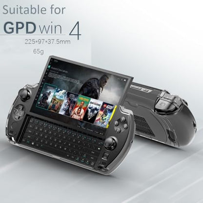 Protective Cover Case for GPD Win 4 Handheld Gaming PC, TPU Skin Sleeve Anti-Drop Shockproof Shell Case for Win 4 Game Console Accessories (Translucent Black) - color: Translucent black