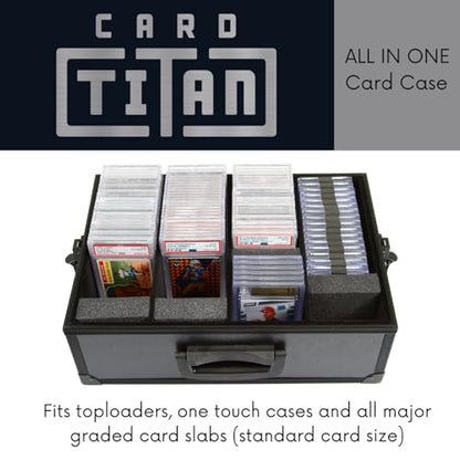 Card Titan All In One Trading Card Storage Box - Graded Cards Toploader and One Touch Card Holder Sports Cards Case with Removable Lid - Fits Graded Slabs, Toploaders and Magnetic Cases