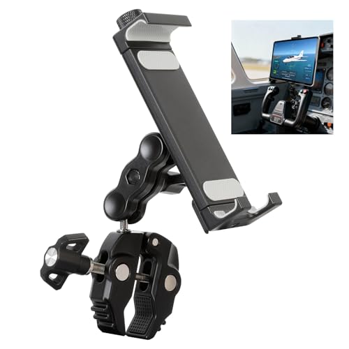 All-Aluminum Alloy Tablet Aircraft Yoke Mount for Boat Helm | 360° Adjustable Clamp, iPad Pro 13/12.9/11, Air/Mini, Galaxy Tab, iPhone, 4-13 inch Devices
