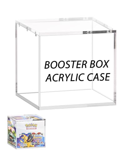 Booster Box Acrylic Case | Stackable Acrylic Display Case with Magnets Lid | Compatible with PKMN Booster Box Case | 5mm Thick | UV Protection | Clear Boxes for Display |Suitable for Collectors - size: 6.1x3.5x5.3in