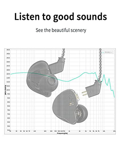 Kinboofi CCZ Melody Wired Headphones, Dynamic Hybrid Dual Driver in Ear Earphones 1BA+1DD HiFi Wired Headphones Musicians IEM Upgrade Deep Bass Suitable for Bass Vocals Pop Folk ACG (with MIC, Black)… - color: Dark, size: With Mic, style: With Mic