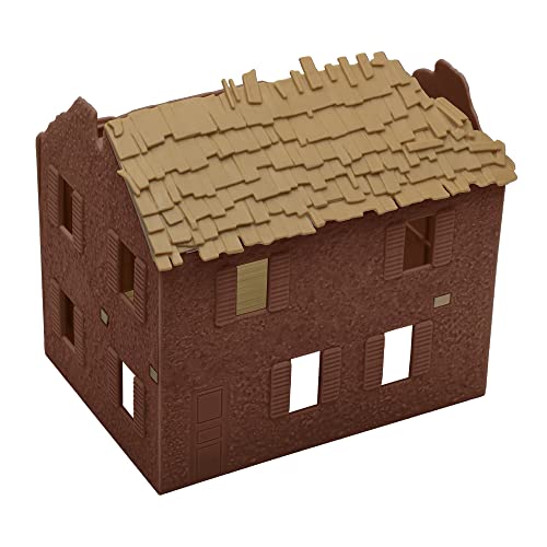 BMC WW2 Bombed French Farm House - Plastic Army Men Playset Accessory - color: Brown / Tan