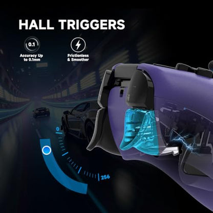 ASRVA Purple Wireless Pro Controller for PS5, Hall Effect Joystick No Drift, 2 Back Paddles, Macro, Gyro, 1000mAh, RGB, Compatible with PS5/Pro/Slim/PC/iOS/Android - color: Purole