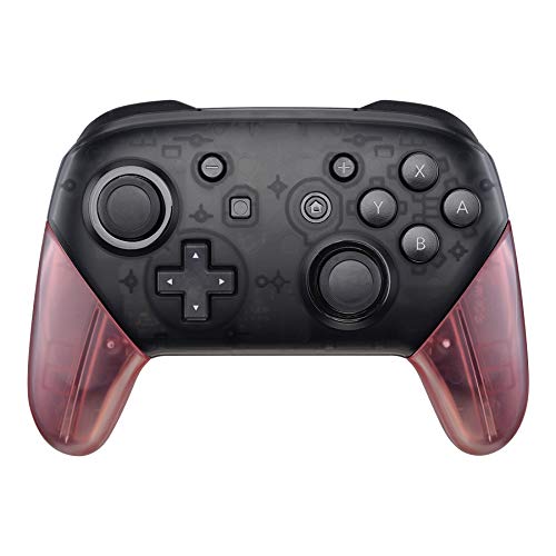eXtremeRate Cherry Pink Replacement Handle Grips for Nintendo Switch Pro Controller, DIY Hand Grip Shell for Nintendo Switch Pro - Controller NOT Included - color: Clear Cherry Pink