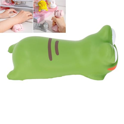 Ergonomic Animal Wrist Rest Pad - Memory Foam Mouse Pad Support for Office Computer Desk with Anti-Skid Base, 5.1x2.7x1.18 inches/13x7x3 cm, Brown Pink Green - size: Frog