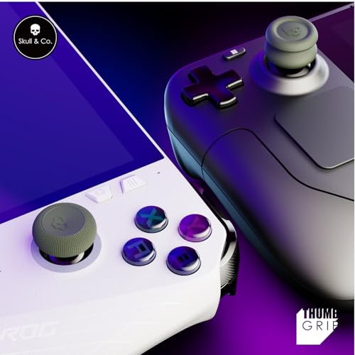 Skull & Co. Skin, CQC and FPS Thumb Grips Joystick Cap Analog Stick Cover for Steam Deck/OLED and ROG Ally, Ally X- Black, Set of 6 - color: Black, size: Concave-6pcs