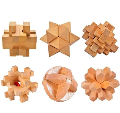 ULT-unite3D Wooden Cube Brain Teaser Puzzle