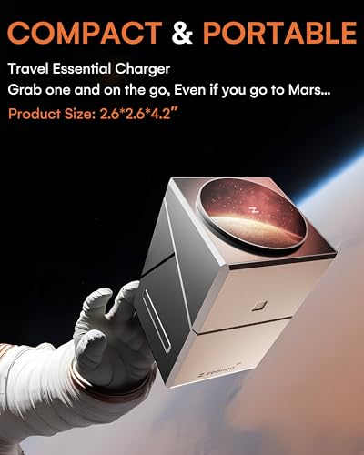 ZEEHOO 3 in 1 Charging Station for Apple, Mag-Safe for iPhone Charger, Qi2 Certified Rotating Wireless Charger Stand for iPhone 17,16,15,14,13,12 Series, Apple Watch, AirPods (USB-C Charger Included) - color: Metal Gray
