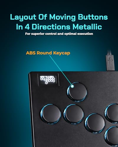 Sehawei Haute42 All Metal Arcade Stick 13Keys All-Button Controller with Custom RGB & Turbo Functions,Arcade Fighting Stick for PC/Ps3/Ps4/Switch/Steam-Supports SOCD - color: M13 Black