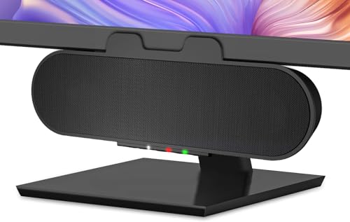 Cyber Acoustics USB & Bluetooth Speaker Bar (CA-2890PRO) USB Powered with Speakerphone for PC and Bluetooth for Connection to Smartphones, Clamps to Monitors up to 2 Inches Thick, 20 Watts - style: USB & BT - Pro