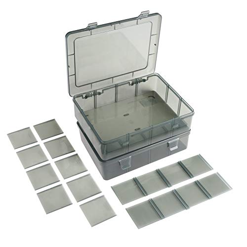 Vidifor 2 Pack Plastic Storage Organizer Box, Storage Container, Jewelry Organizer, Parts Storage Box with Dividers for Crafts, Beads, Buttons, Ornaments, Metal Parts, and More (12 Grids 2 Pack) - size: 12 Grids 2 Pack