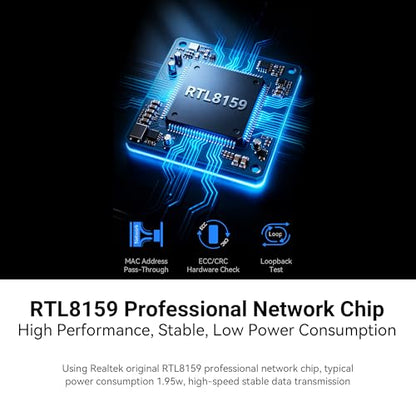 USB C to Ethernet Adapter Plug and Play 10Gb RJ45 Network Card | (Thunderbolt 5/4/3 USB4 Compatible) Aluminum Cooling Case, Fanless Silent, Realtek RTL8159, ~9.7Gb on Windows, ~6Gb on macOS - color: USB C to 10Gb RJ45