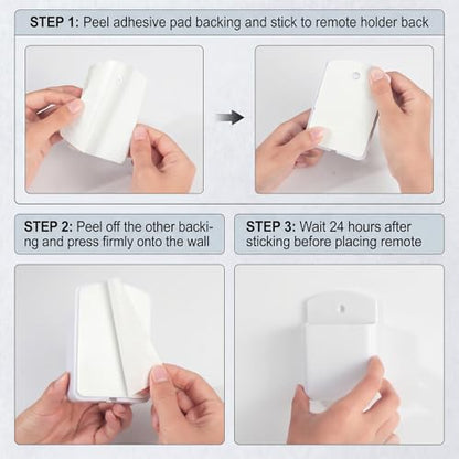 2 PCS Remote Control Holder Wall Mount, TV Remote Control Holder, Self Adhesive Pen Holder Organizers and Accessories for Home Office School (4, White-4Pcs) - color: Set of 4-White