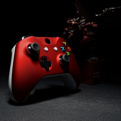 eXtremeRate Replacement Front Housing Shell for Xbox One S/X Controller, Red Custom Kit Faceplate Cover Case for Xbox Wireless Controller (Model 1708) - color: Scarlet Red