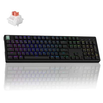 Keychron K10 HE Wireless Hall Effect Keyboard, Full-Size, Rapid Trigger, Adjustable Actuation, 2.4GHz/Bluetooth/Wired, RGB Backlit, Lime Silent Red Magnetic Switch, for Mac/Windows/Linux - color: Silent Red Switch