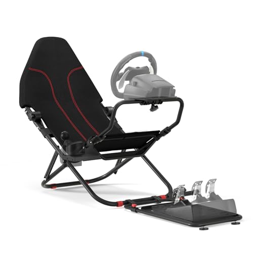 RACGTING Foldable Sim Racing Cockpit for Logitech Thrustmaster MOZA | 90% pre-assembled, Quick assembly, Space-saving Storage, Sturdy Steel frame, For apartments & living rooms